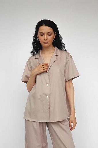 Рубашка с коротким рукавом айвори, опт фото 1