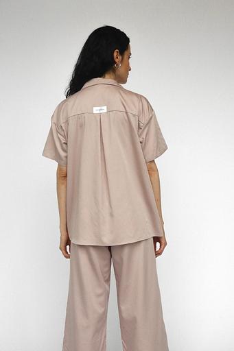 Рубашка с коротким рукавом айвори, опт фото 2