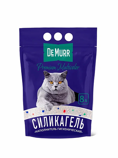 Силикагелевый наполнитель для кошек DeMurr Premium 8 л (3,4 кг) ОПТ фото 1