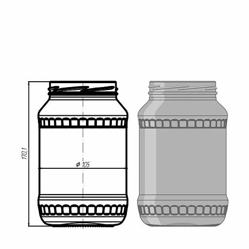Стеклотара 211-ll-5-82-1-1000 мл-B6 «Банка» ОПТ фото 1