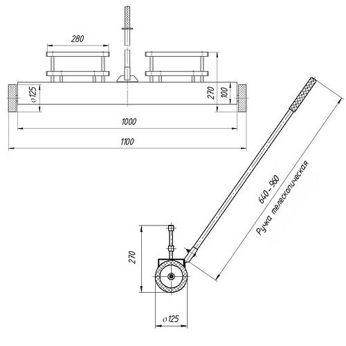 Магнитный телескопический сборщик на колёсах с системой очистки, 1000 мм фото 2