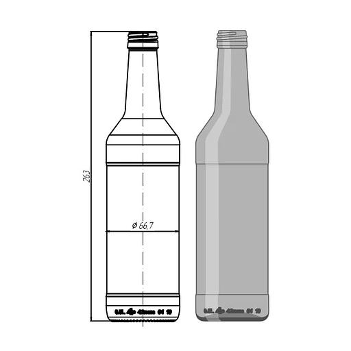 Стеклотара 003-В28-1-500 мл «Wodka Bottle» ОПТ фото 1