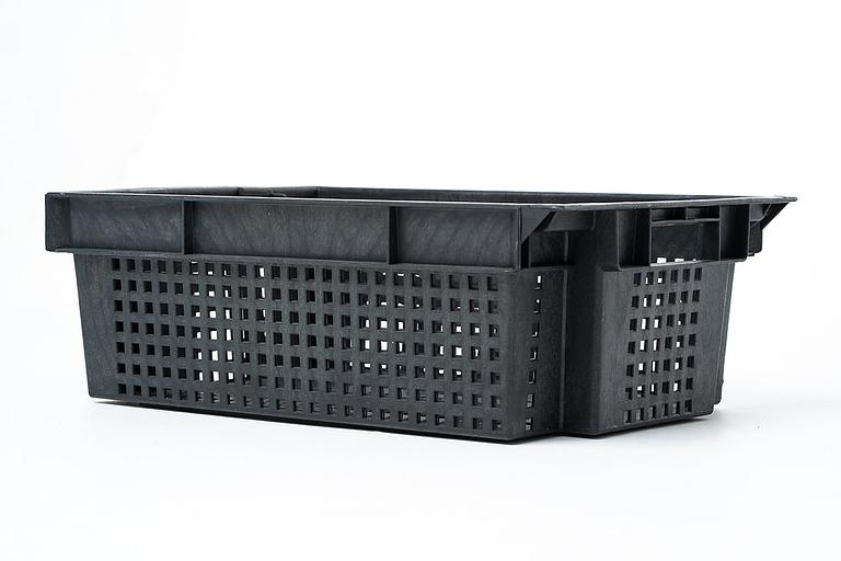 Ящик пластиковый овощной черный 600×400×200 мм фото 3