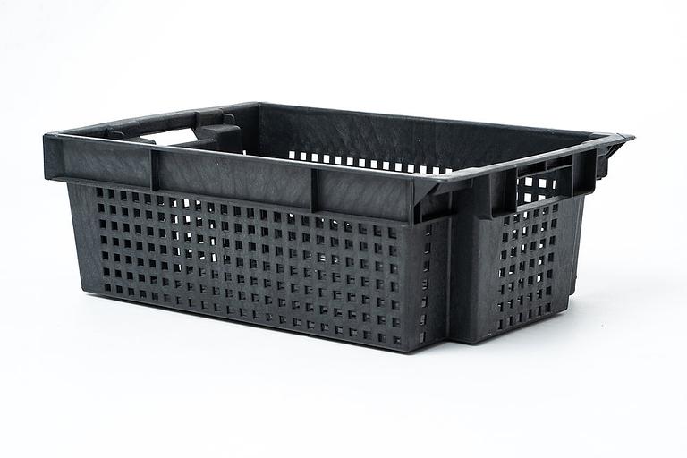Ящик пластиковый овощной черный 600×400×200 мм фото 4