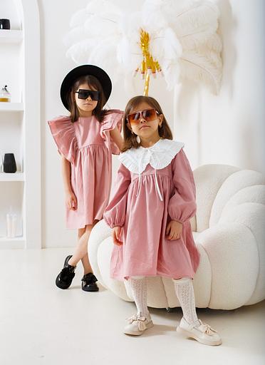 Платье MINI DI «Микки» пыльно-розовый однотон, сатин, арт.430/155 ОПТ фото 9