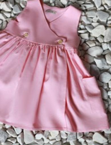 Сарафан на запах изо льна розовый ОПТ фото 1