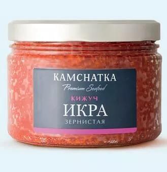 Икра лососевая зернистая (кижуч), соленая 500 г фото 1