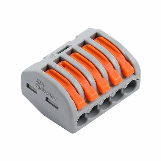 Клемма Exser 222-415 32А 5 выходов, 0,08-2,5/4мм фото 1