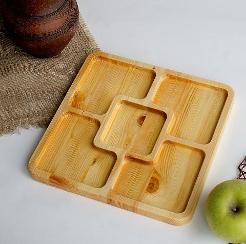 Менажница «Квадрат 5» 250×250 мм, сосна фото 1