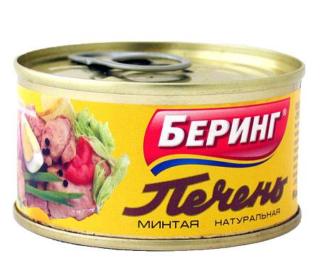 Печень минтая натуральная Беринг, 120 г ОПТ фото 1