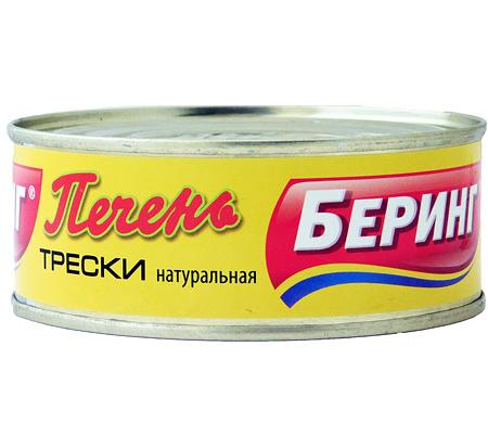 Печень трески натуральная Беринг, 230 г, ГОСТ (Э) ОПТ фото 1