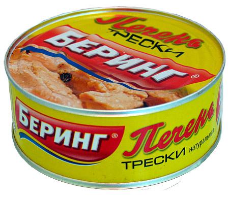 Печень трески натуральная Беринг, 230 г, ГОСТ (Э) ОПТ фото 2