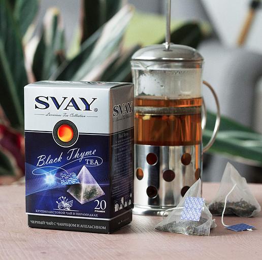 Чёрный чай с чабрецом и апельсином Svay «Black Thyme» 20×2.5 г, опт фото 1