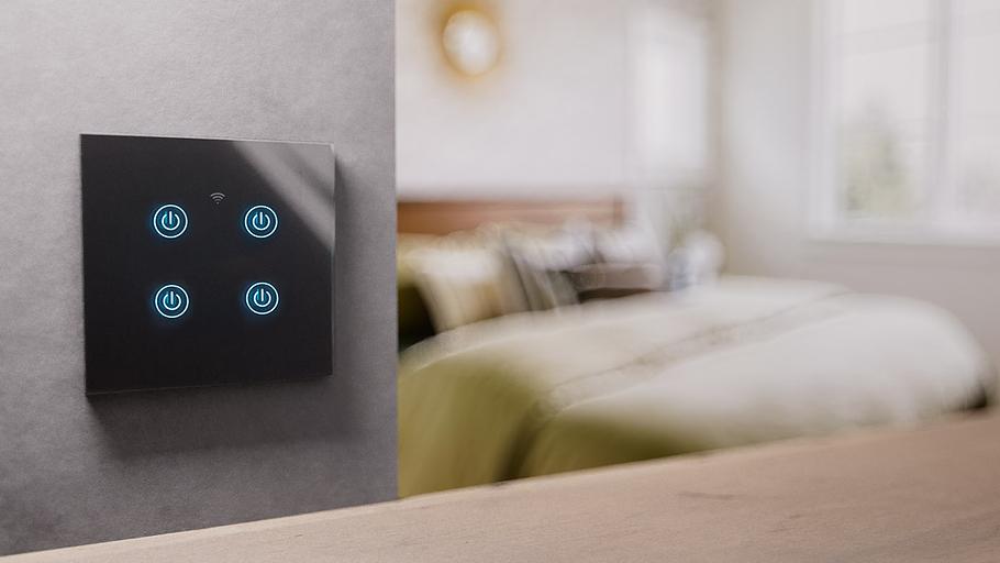 Умный выключатель сенсорный Roximo SWSEN01-4B четырёхкнопочный, чёрный ОПТ фото 3