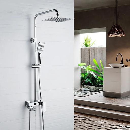 Смеситель с тропическим душем, душевая система Ledeme L2421, хром, опт фото 1