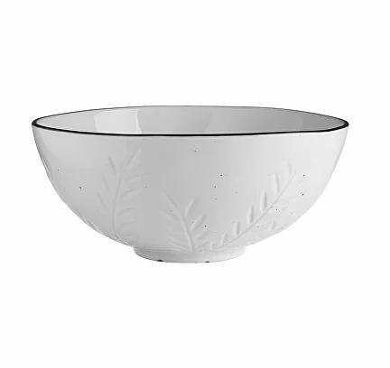 Салатник керамический Billibarri «Foliage» 16 см, белый ОПТ фото 1