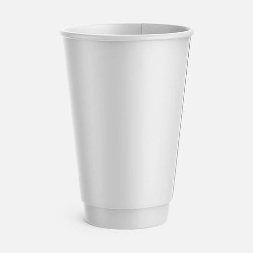 Стакан бумажный одноразовый двухслойный «Белый» 400 мл ОПТ фото 1