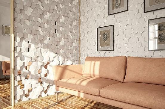 Блоки 3D гипсовые для перегородок «Соты» 400х500х100 мм фото 2