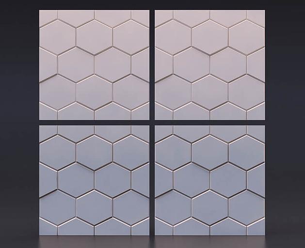 Панель гипсовая 3D эконом «Шестигранник» 500×500 мм фото 2