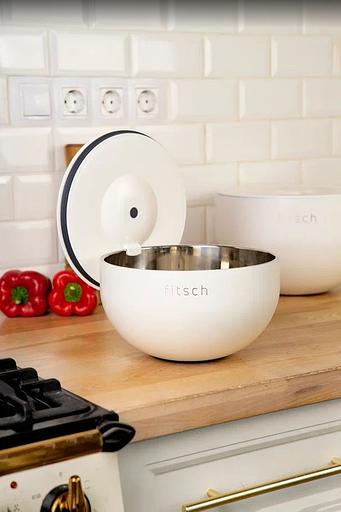 Термомиска с крышкой Fitsch, 3 литра, белая фото 2