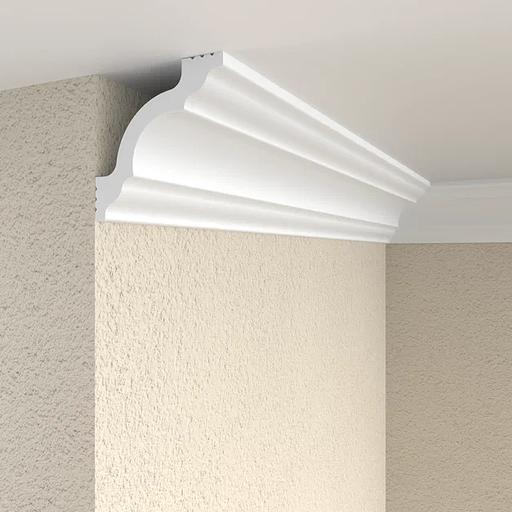 Экструзионный плинтус потолочный Format 07006E (70), белый ОПТ фото 1