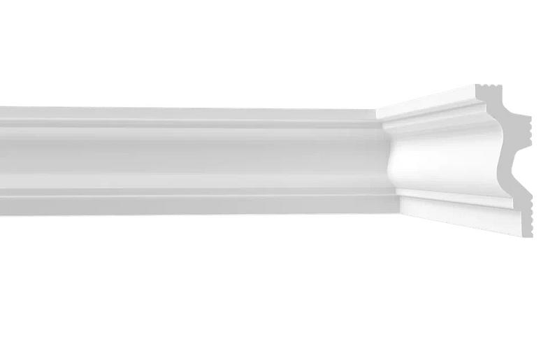 Экструзионный плинтус потолочный Format 07016Е (60), белый ОПТ фото 2