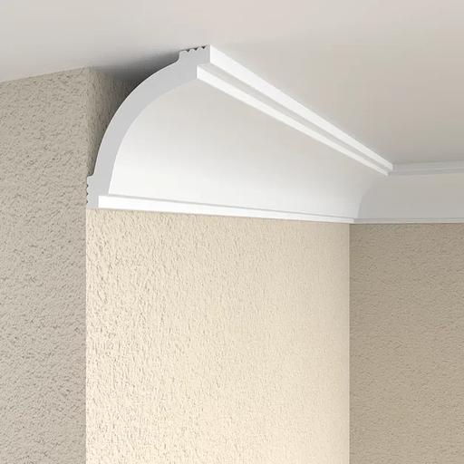 Экструзионный плинтус потолочный Format 07508E, белый ОПТ фото 1