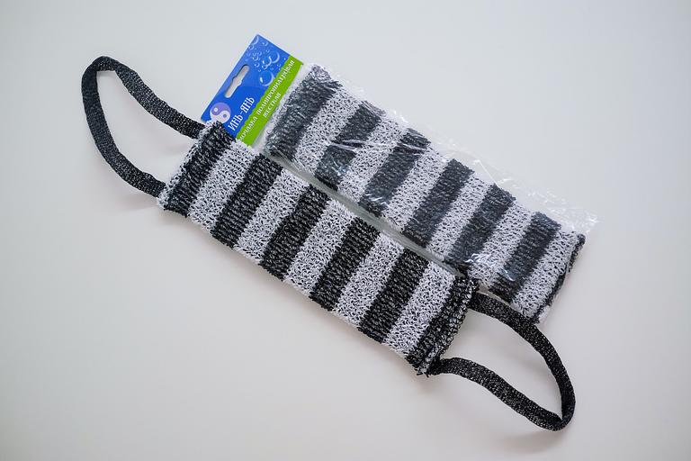 Мочалка «Инь-Янь» 42х12 см, махра 10 мм ОПТ фото 1