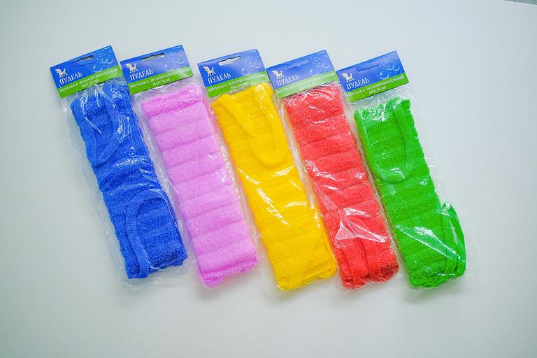 Мочалка «Пудель» 42х12 см, махра 10 мм ОПТ фото 1