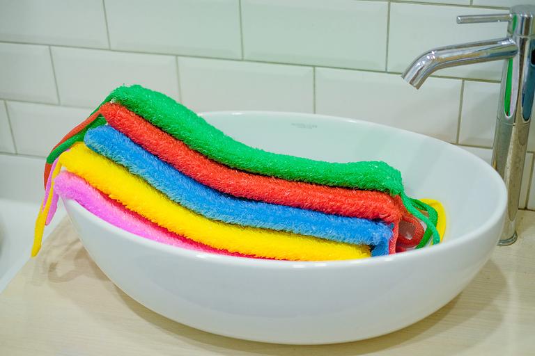 Мочалка вязаная из полипропиленовой нити (110 текс) «Банный день» 42х14 см, махра 15 мм ОПТ фото 5