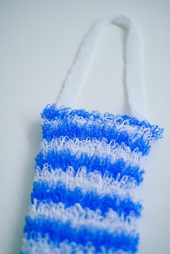 Мочалка вязаная из полипропиленовой нити (110 текс) «Морячка» 42х14 см, махра 15 мм ОПТ фото 2