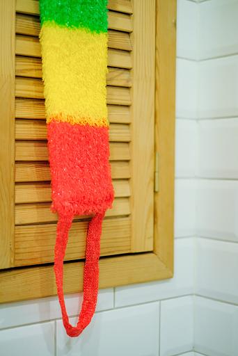 Мочалка вязаная из полипропиленовой нити (110 текс) «Светофор» 42х14 см, махра 15 мм ОПТ фото 5