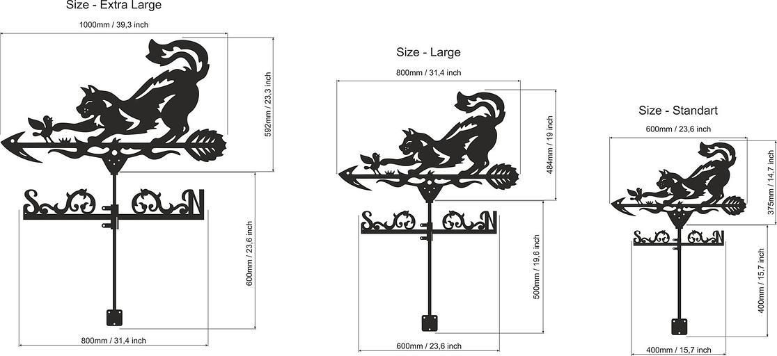 Флюгер «Кот с птичкой» ОПТ фото 5