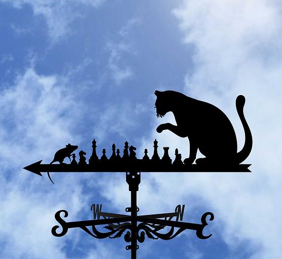 Флюгер «Кот и мышка» ОПТ фото 1