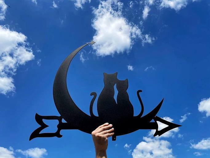 Флюгер «Кошки и луна» ОПТ фото 1