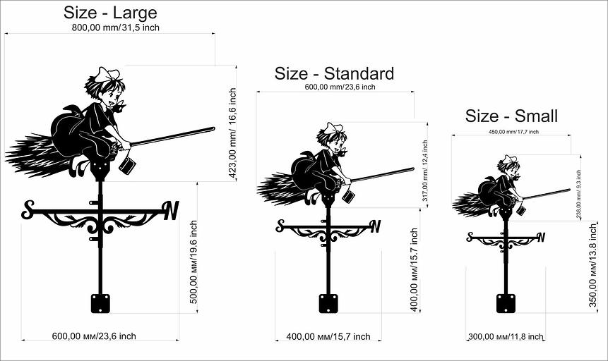 Флюгер «Ведьмочка Кики» ОПТ фото 4