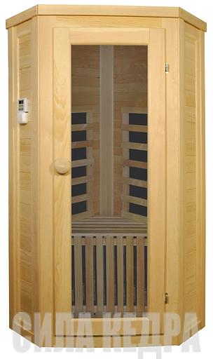 Угловая одноместная ИК сауна с карбоновыми нагревателями фото 2