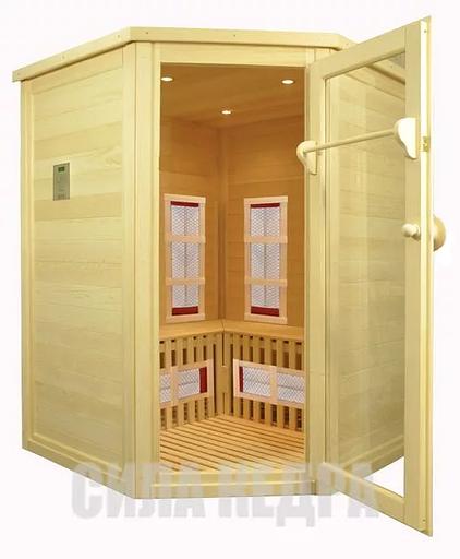 Угловая четырехместная ИК сауна с керамическими нагревателями фото 1