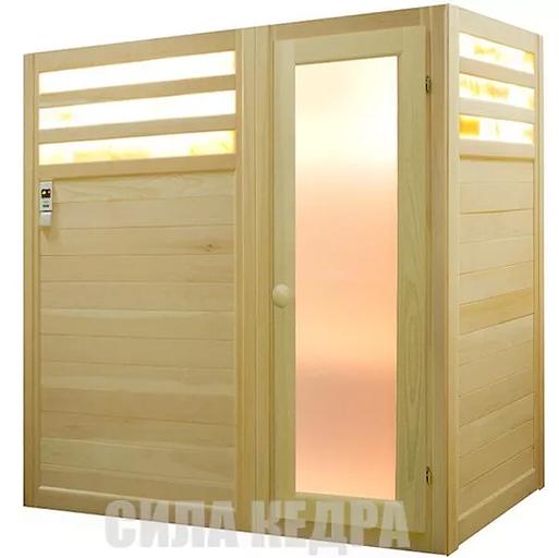 Трехместная ИК сауна карбон с соляными вставками фото 1
