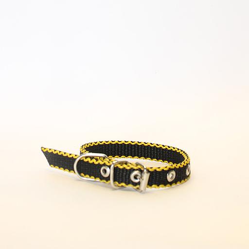 Ошейник капроновый одинарный желто-черный ОПТ фото 1