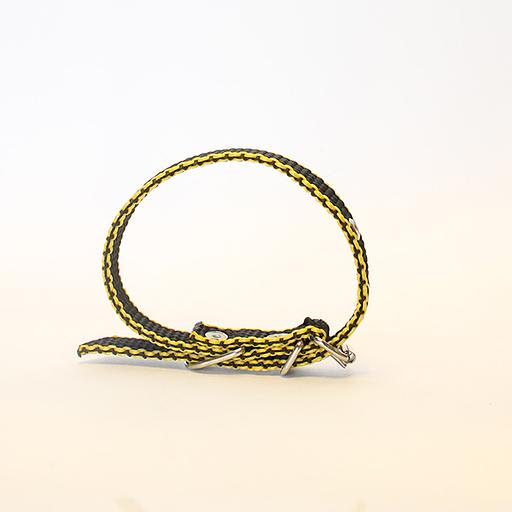 Ошейник капроновый одинарный желто-черный ОПТ фото 2