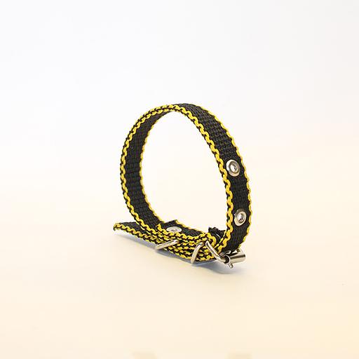 Ошейник капроновый одинарный желто-черный ОПТ фото 3