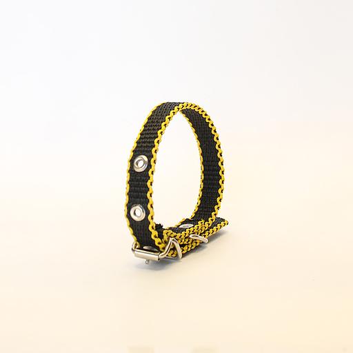 Ошейник капроновый одинарный желто-черный ОПТ фото 4
