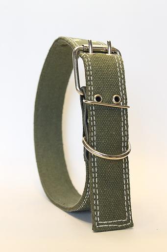 Ошейник брезентовый двойной зелёный ОПТ фото 2