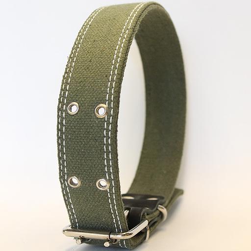 Ошейник брезентовый двойной зелёный ОПТ фото 3