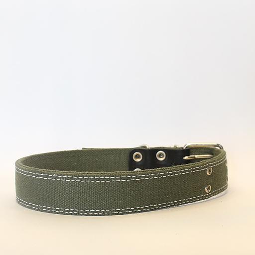 Ошейник брезентовый двойной зелёный ОПТ фото 5