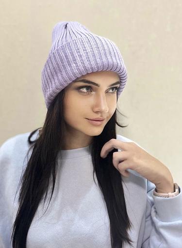 Шапка тыковка сиреневая ОПТ фото 2