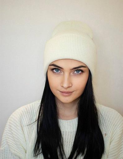 Шапка лопата светло-бежевая ОПТ фото 1