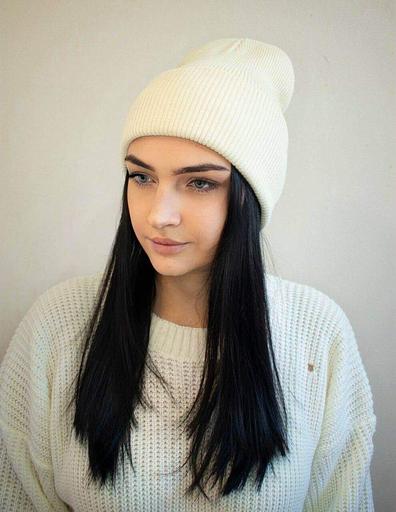 Шапка лопата светло-бежевая ОПТ фото 2