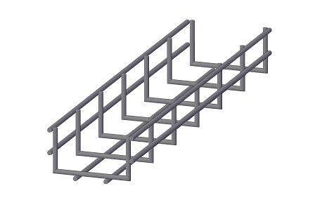 ПЛМ-400х85х3000-5,0-ЭЦ OSTEC Проволочный лоток 400х85х3000, толщ. 5,0 мм, гальван. Цинк фото 1